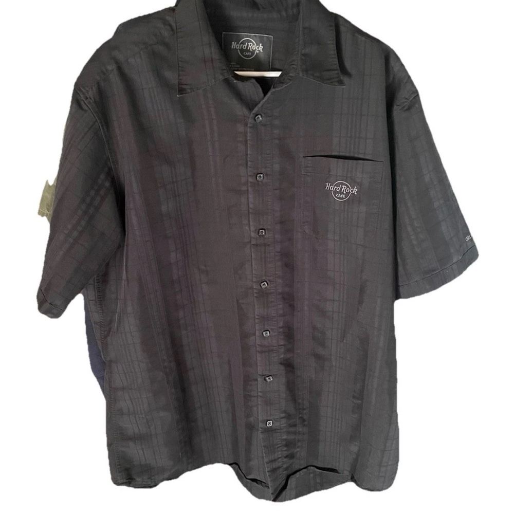 HARD ROCK CAFE Mens Button Down Short Sleeve Shirt Copenhagen Black XXL